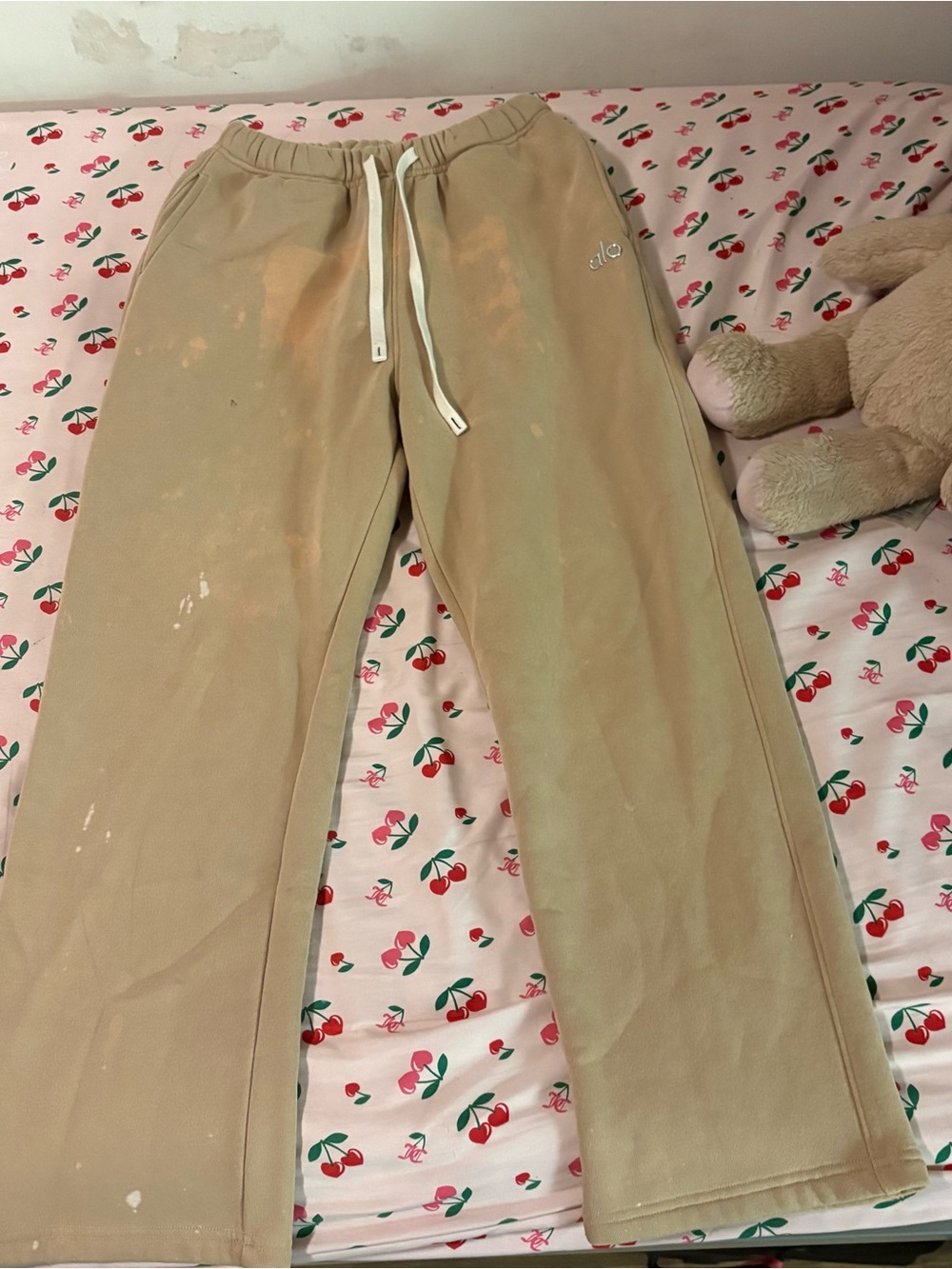 ALO Yoga Kids Tan Drawstring Sweatpants